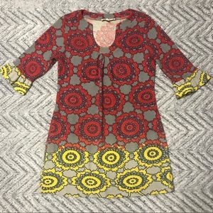 Aryeh Red & Yellow Dress Sz L